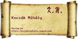 Koczák Mihály névjegykártya